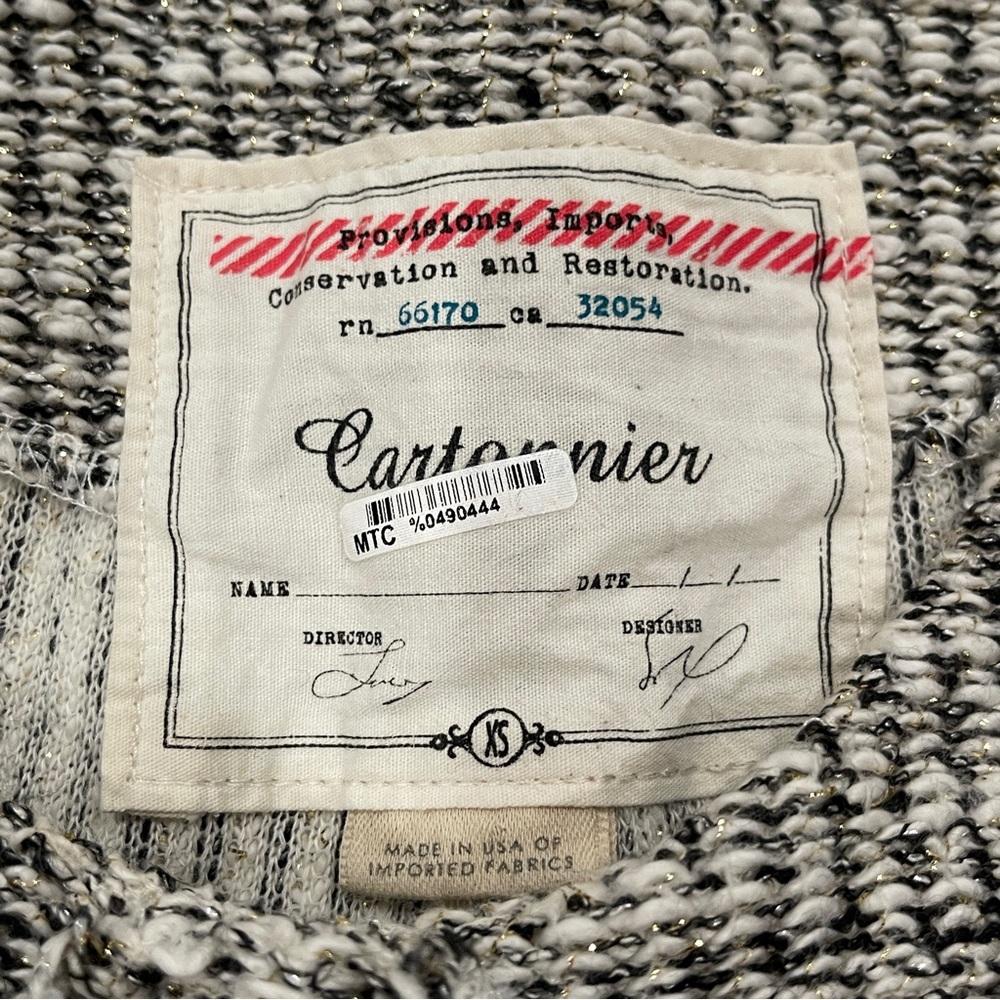 Anthropologie Cartannier Blazer Cardigan Sweater Tweed Long Sleeve Women's Sz XS - Picture 5 of 7